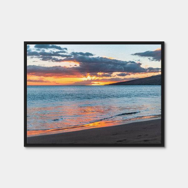Sunset Over the Beach Wall Art — Framed Canvas Format preview