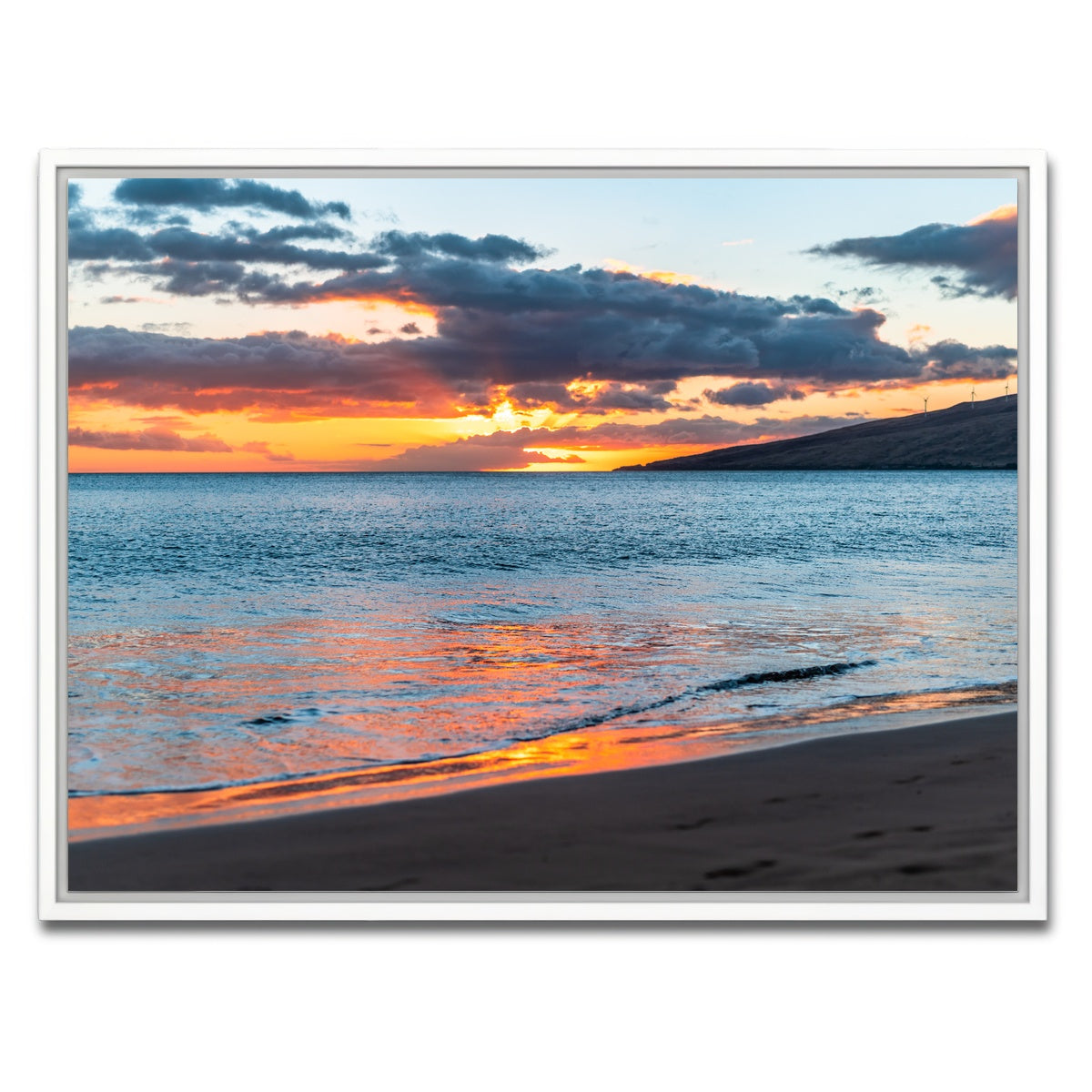 AUTO-MOCKUP WHITE | Sunset Over the Beach | 1 Piece | White Framed Canvas | group=4x3