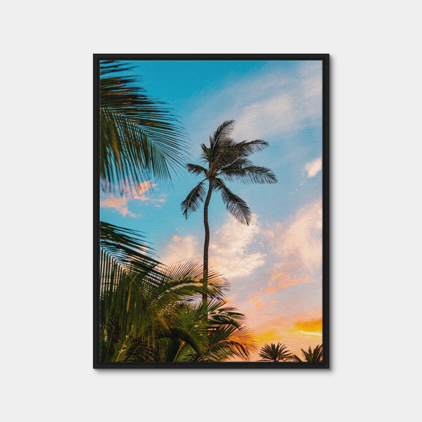 Sunset Palm Wall Art — Framed Canvas Format preview