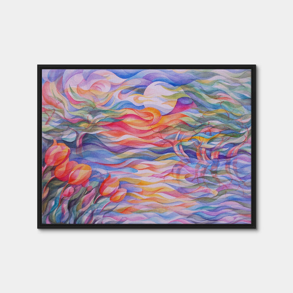 Sunset Tulips Wall Art — Framed Canvas Format preview