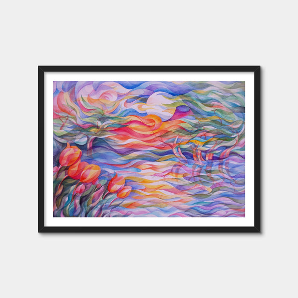 Sunset Tulips Wall Art — Framed Print Format preview