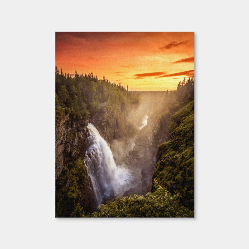 AUTO-MOCKUP WHITE | Sunset Waterfall | 1 Piece | Gallery Wrap | group=3x4