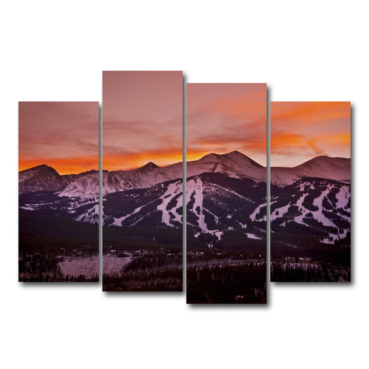 AUTO-MOCKUP WHITE | Sunset in Breckenridge | 4 Piece | Gallery Wrap Canvas | group=4_normal