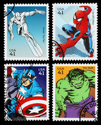 Superhero Postage Stamps Wall Art