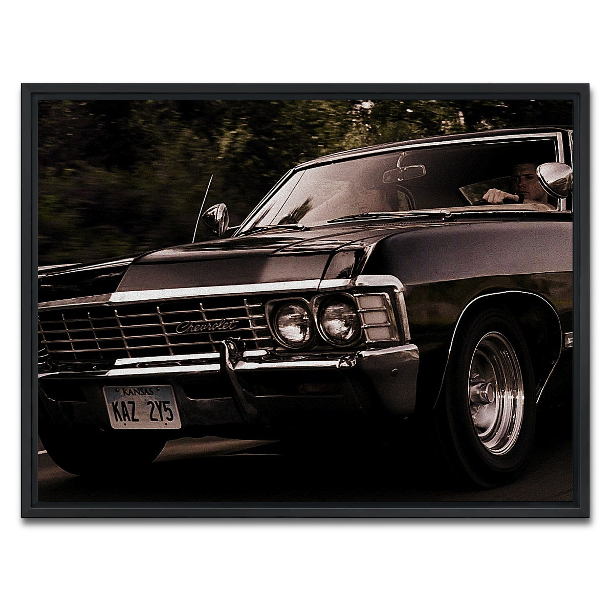 AUTO-MOCKUP WHITE | Supernatural Impala | 1 Piece | Black Framed Canvas | group=4x3