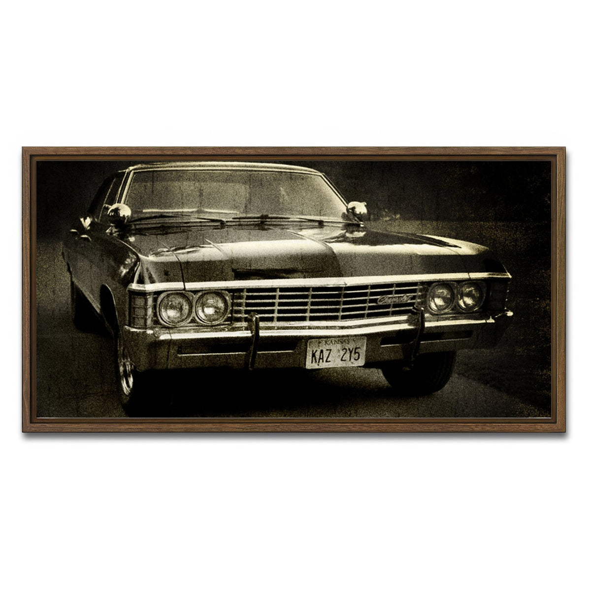 AUTO-MOCKUP WHITE | Supernatural chevy | 1 Piece | Walnut Framed Canvas | group=2x1