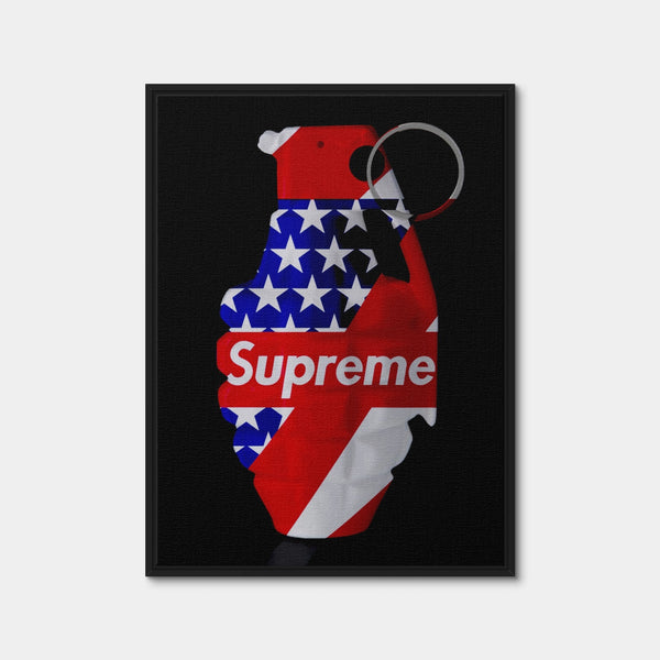 Supreme Strips Grenade Wall Art — Framed Canvas Format preview