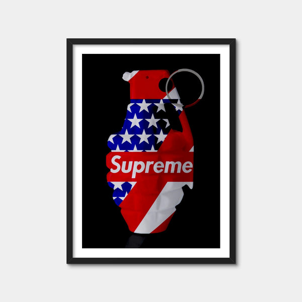 Supreme Strips Grenade Wall Art — Framed Print Format preview