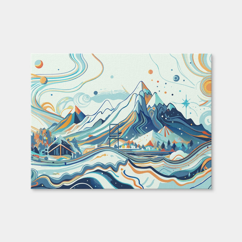 AUTO-MOCKUP WHITE | Surreal Mountain Landscape | 1 Piece | Gallery Wrap Canvas | group=4x3