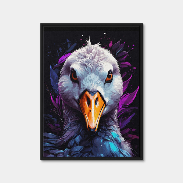Swan Animal Colorful Wall Art — Framed Canvas Format preview