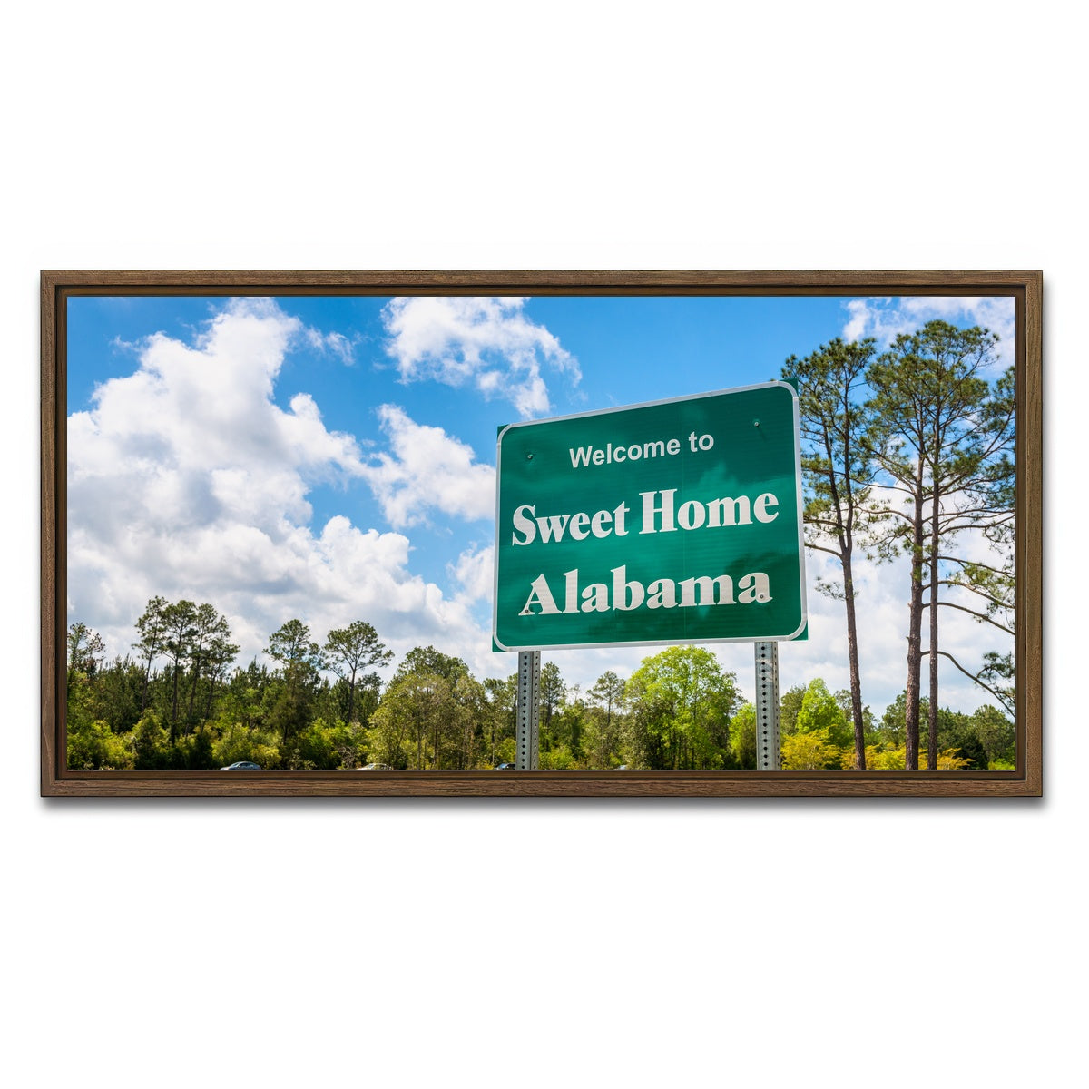 AUTO-MOCKUP WHITE | Sweet Home Alabama | 1 Piece | Walnut Framed Canvas | group=2x1