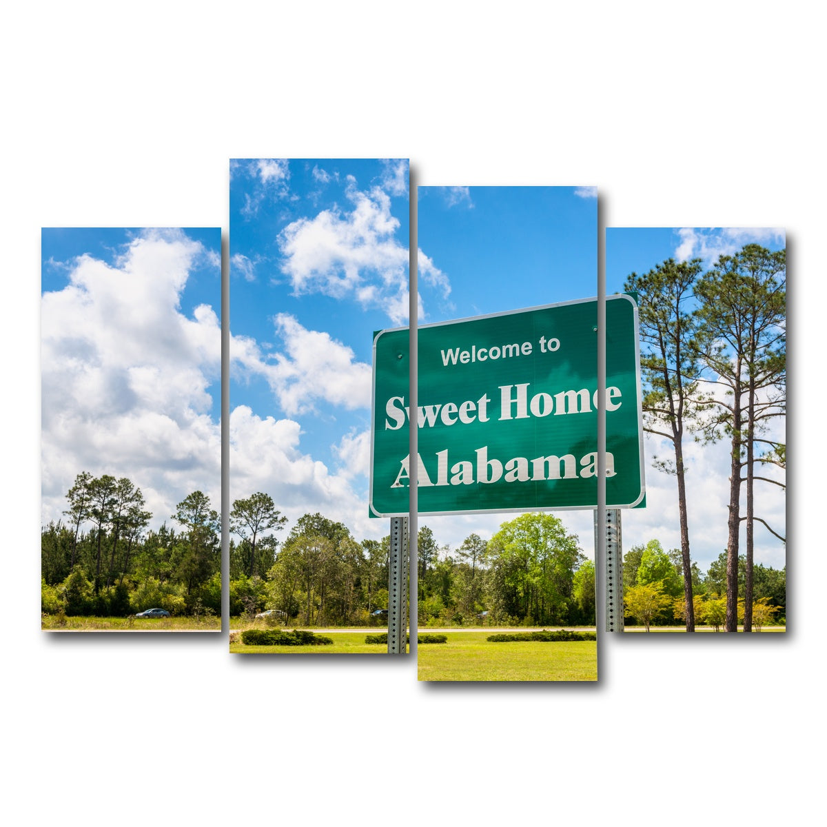 AUTO-MOCKUP WHITE | Sweet Home Alabama | 4 Piece | Gallery Wrap Canvas | group=4_normal