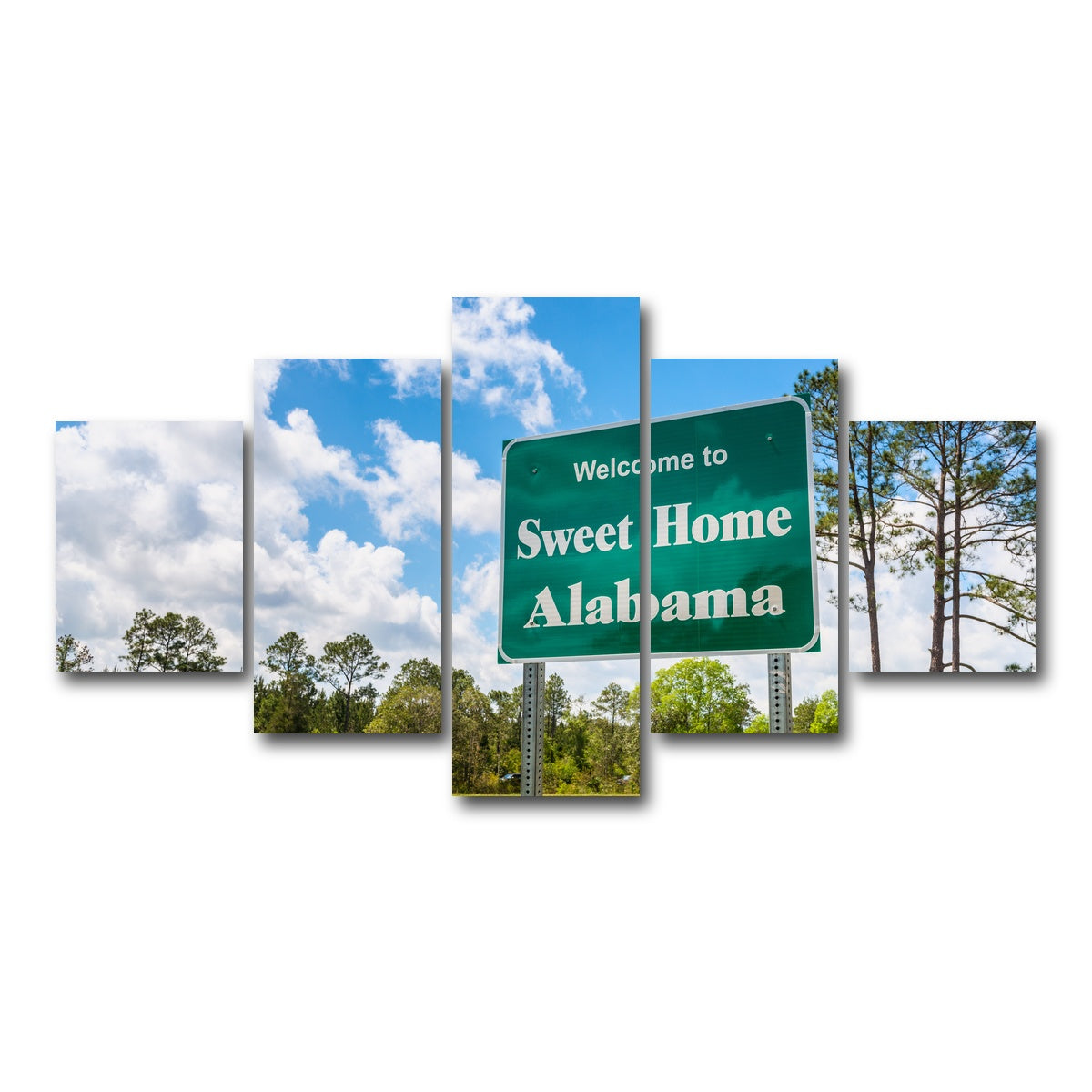 AUTO-MOCKUP WHITE | Sweet Home Alabama | 5 Piece | Gallery Wrap Canvas | group=5_short