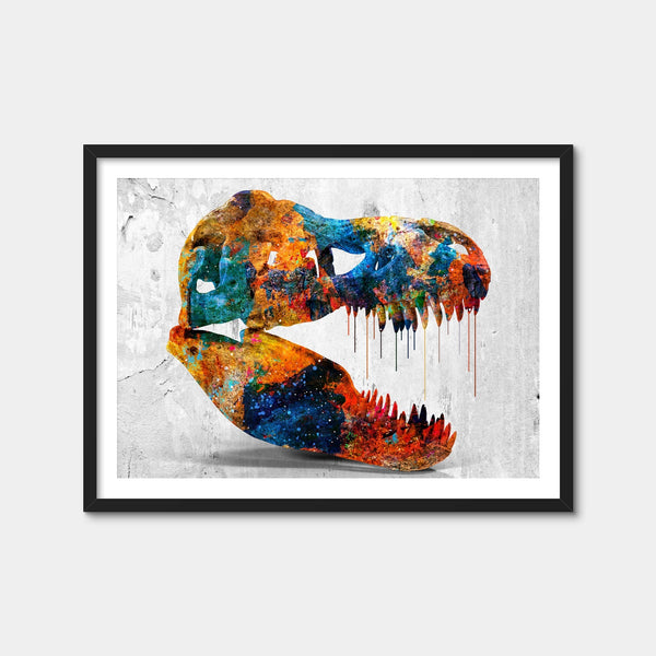 T-Rex Skull Wall Art — Framed Print Format preview