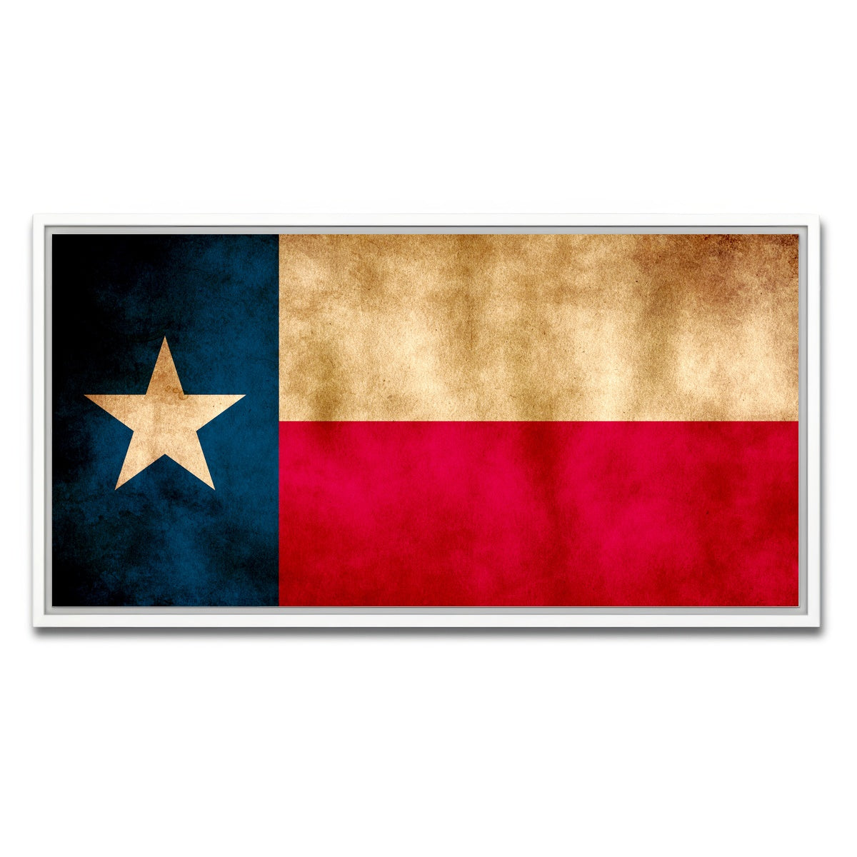 AUTO-MOCKUP WHITE | Texas State Flag | 1 Piece | White Framed Canvas | group=2x1
