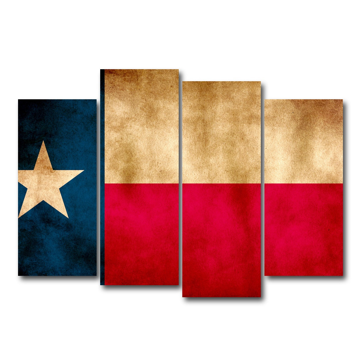 AUTO-MOCKUP WHITE | Texas State Flag | 4 Piece | Gallery Wrap Canvas | group=4_normal