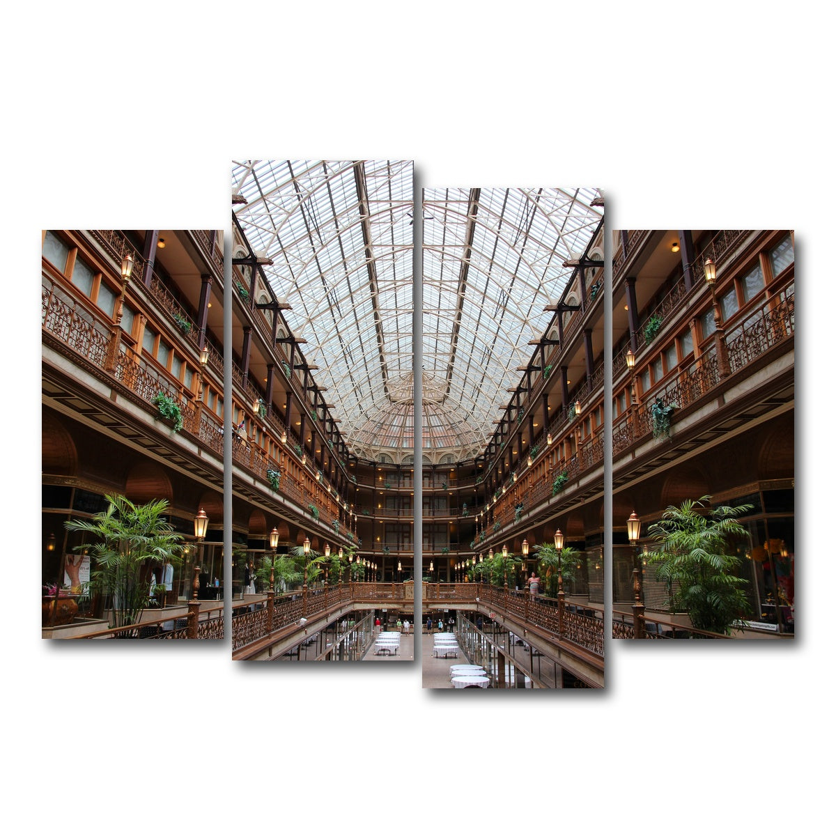 AUTO-MOCKUP WHITE | The Arcade Cleveland | 4 Piece | Gallery Wrap Canvas | group=4_normal
