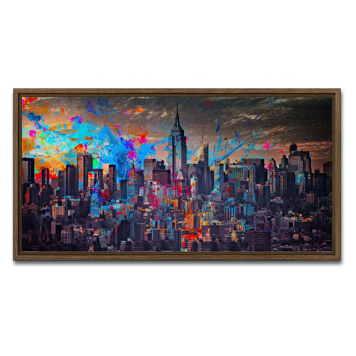 AUTO-MOCKUP WHITE | The Big Apple | 1 Piece | Walnut Framed Canvas | group=2x1