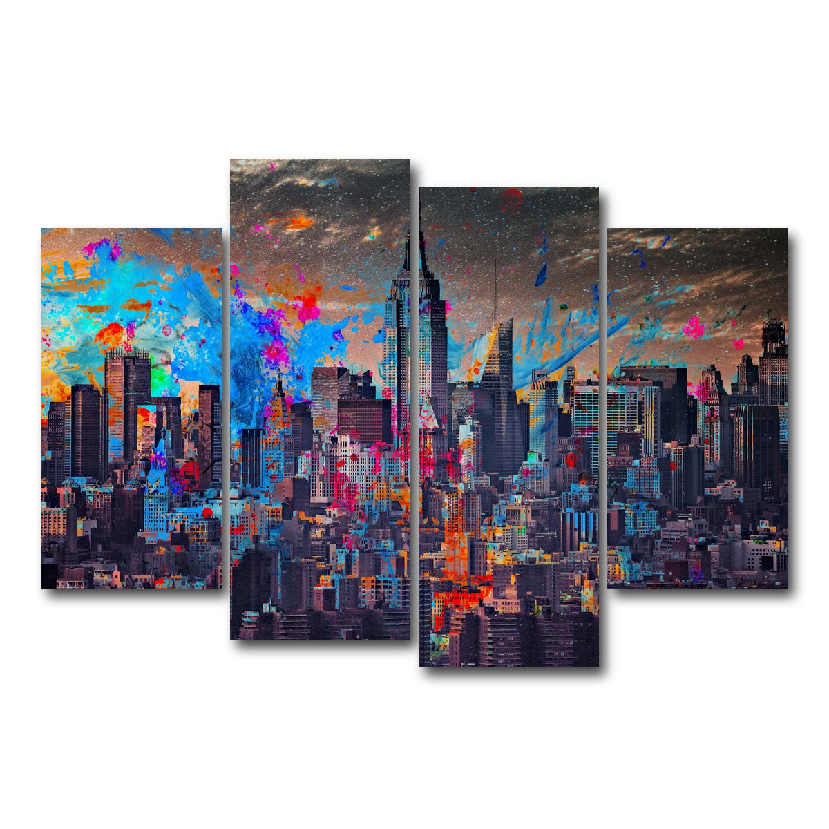 AUTO-MOCKUP WHITE | The Big Apple | 4 Piece | Gallery Wrap Canvas | group=4_short