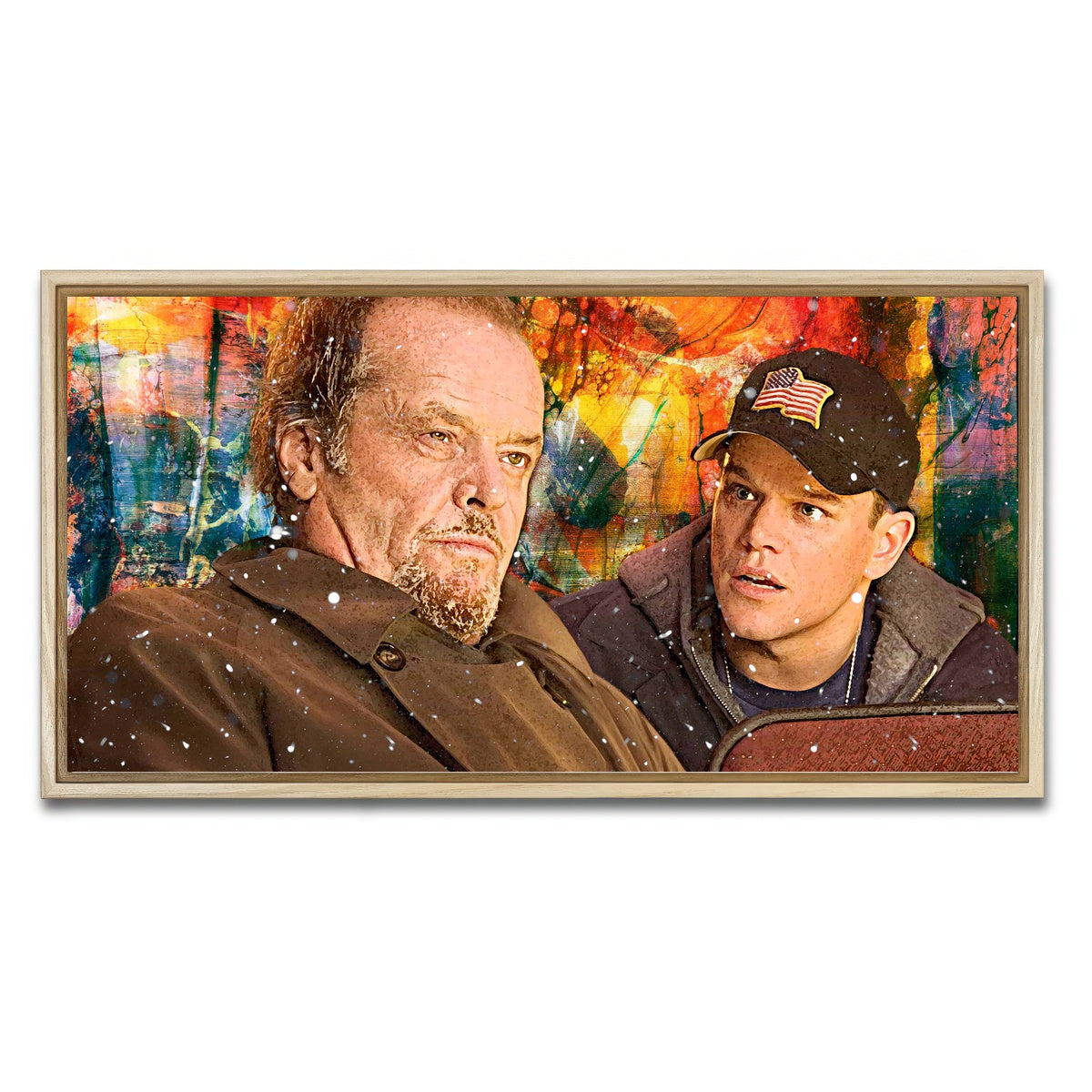 AUTO-MOCKUP WHITE | The Departed - Costello & Colin | 1 Piece | Natural Framed Canvas | group=2x1