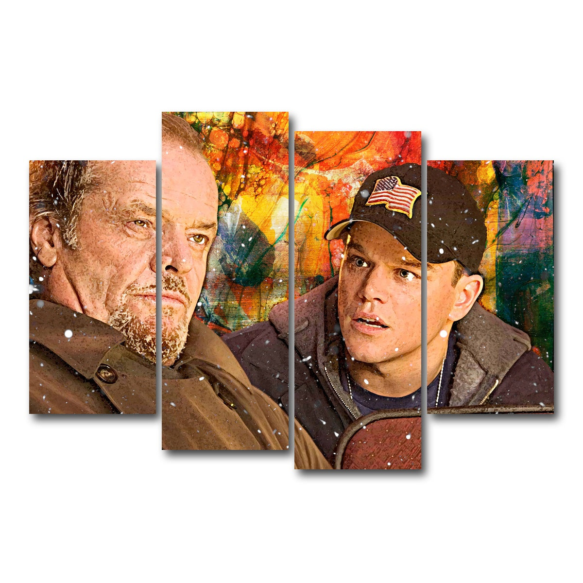 AUTO-MOCKUP WHITE | The Departed - Costello & Colin | 4 Piece | Gallery Wrap Canvas | group=4_short