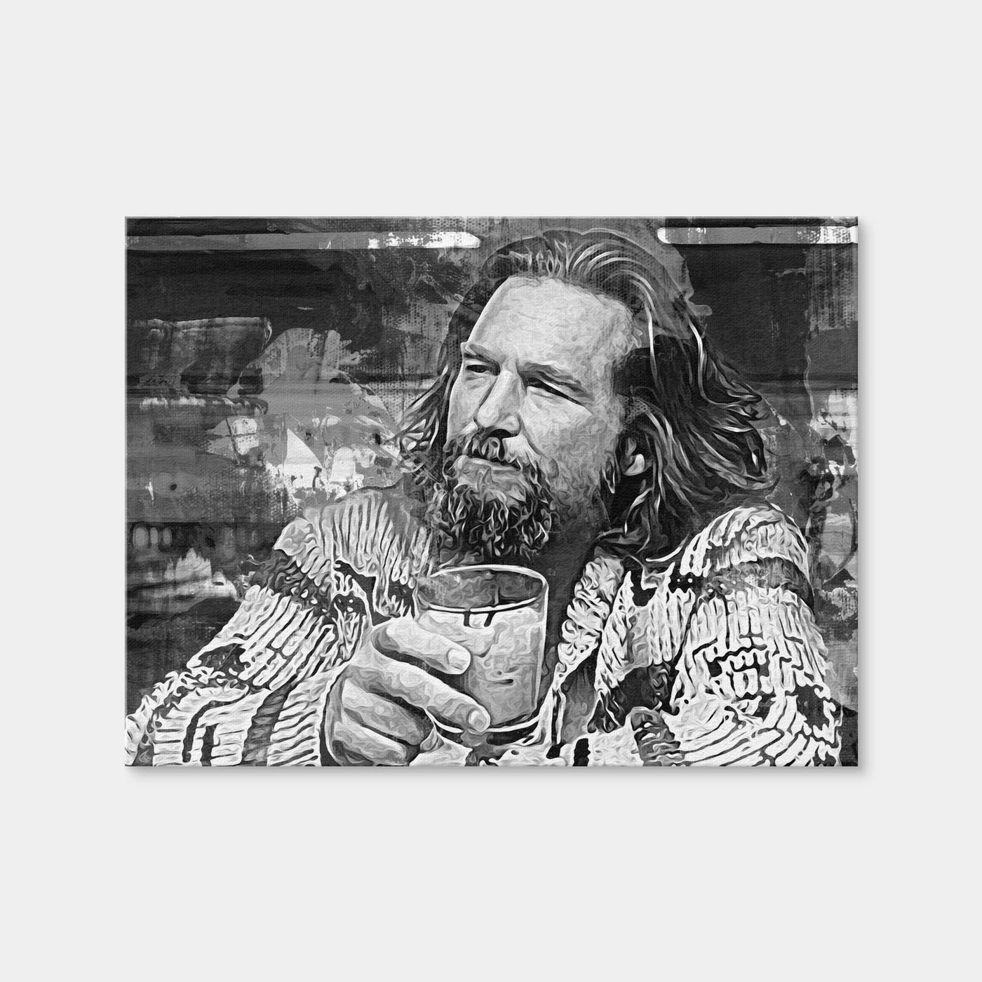 AUTO-MOCKUP WHITE | The Dude Grayscale | 1 Piece | Gallery Wrap Canvas | group=4x3