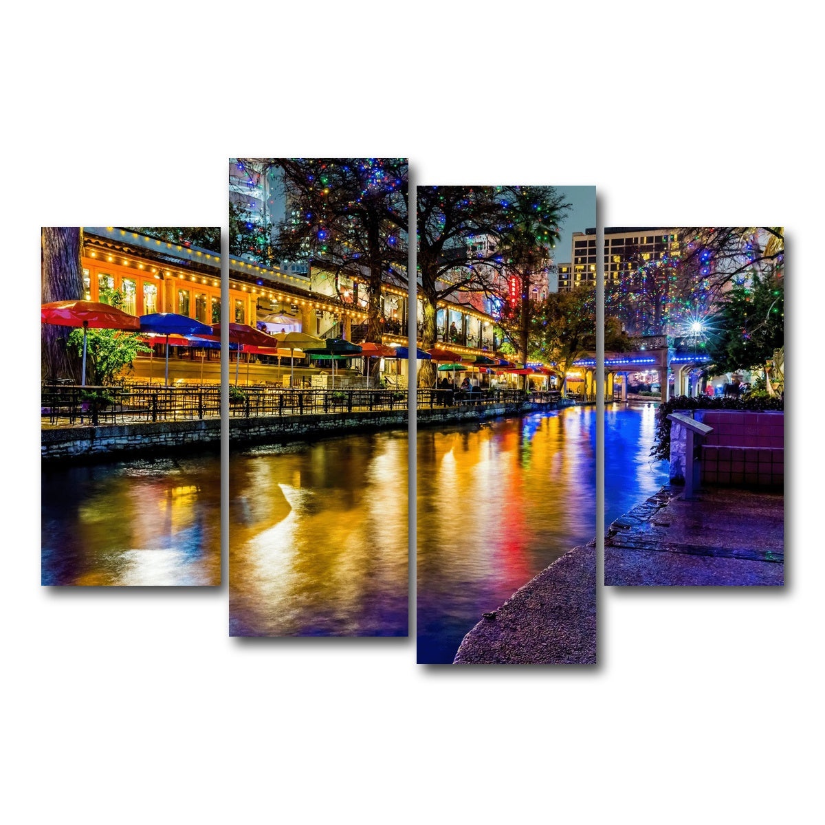 AUTO-MOCKUP WHITE | The Riverwalk | 4 Piece | Gallery Wrap Canvas | group=4_short