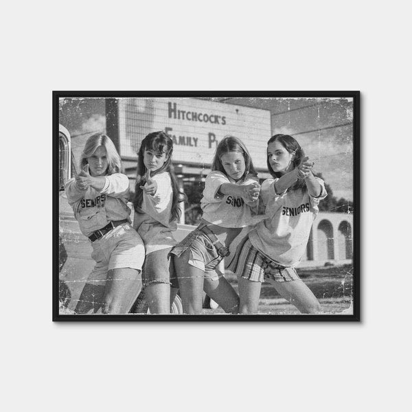 The Senior Girls – Dazed and Confused Grayscale Wall Art — Framed Canvas Format preview