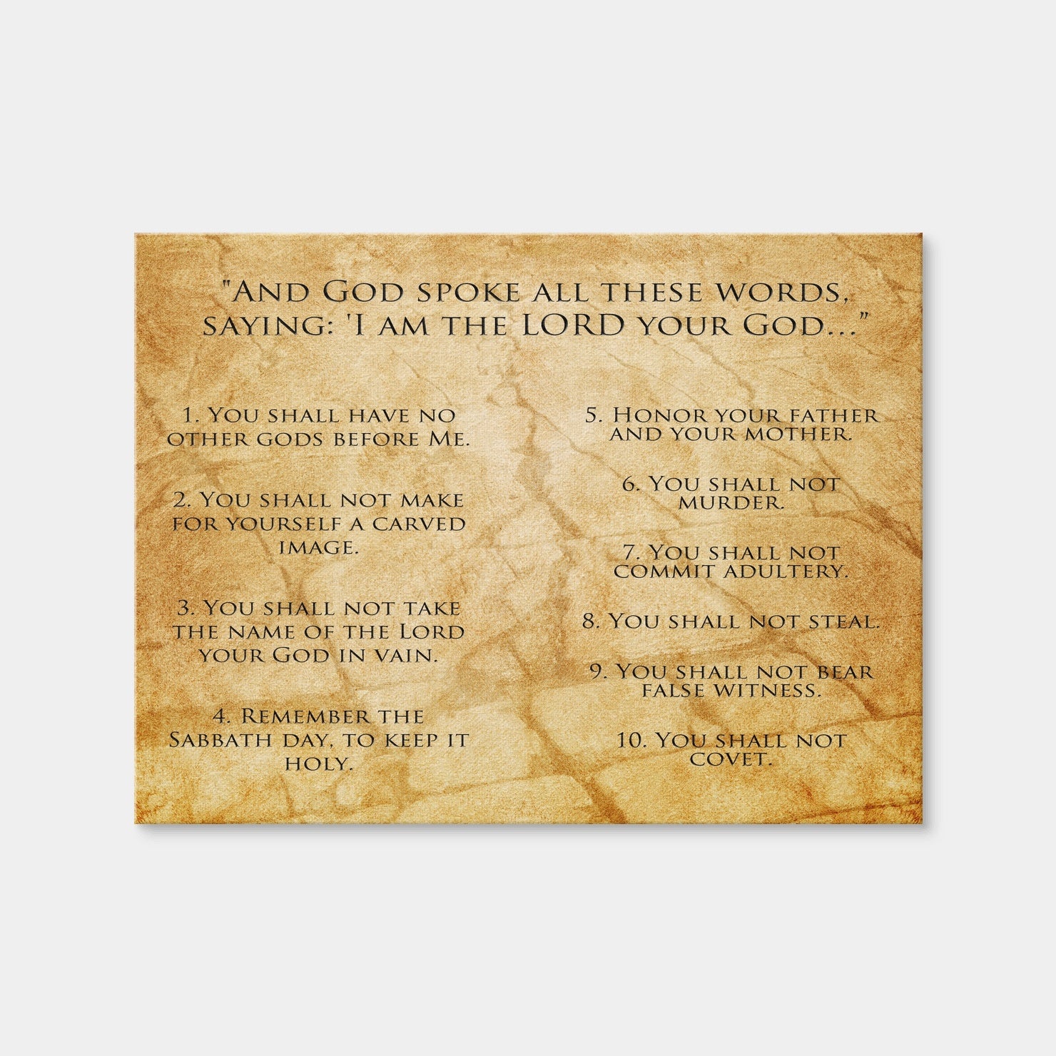 AUTO-MOCKUP WHITE | The Ten Commandments | 1 Piece | Gallery Wrap Canvas | group=4x3