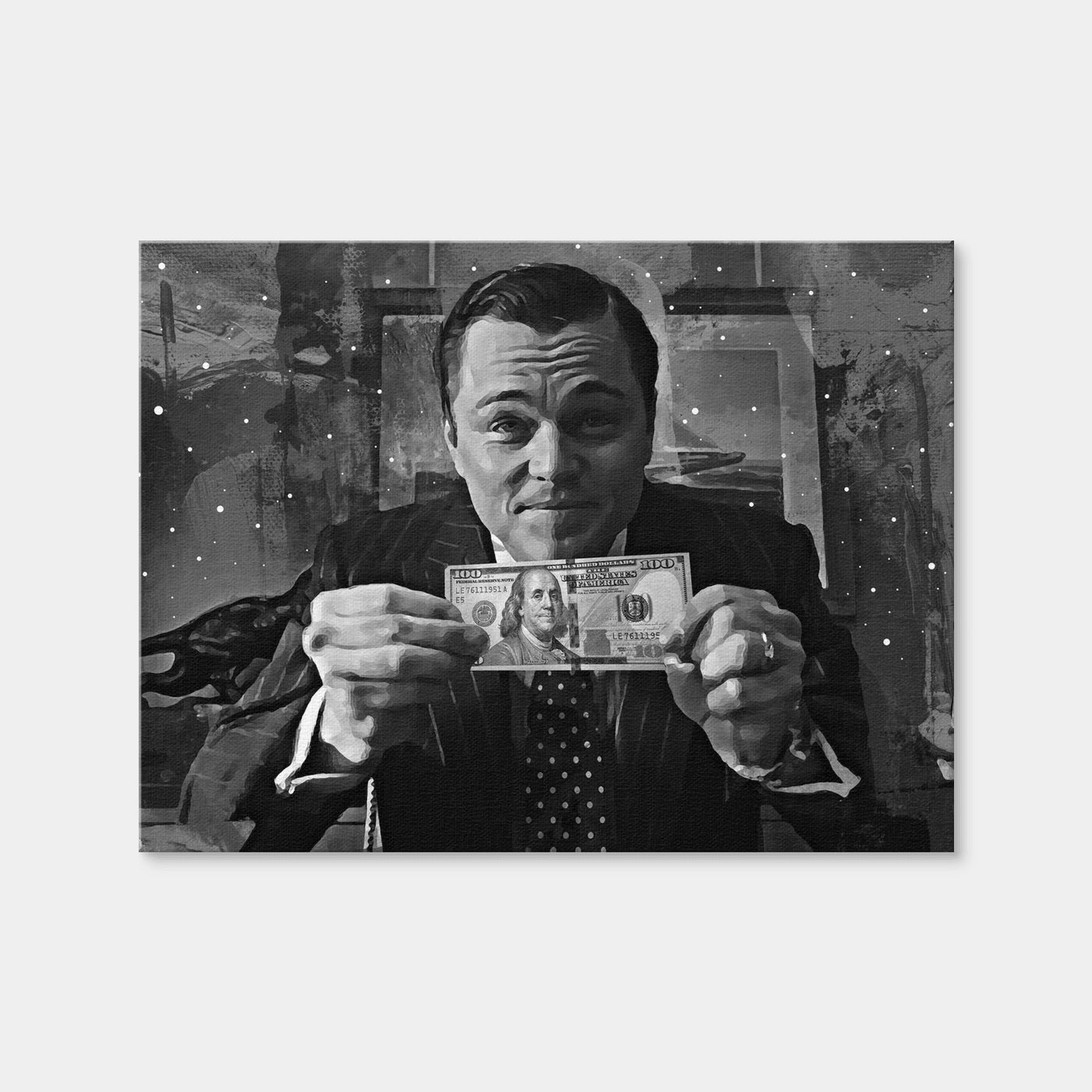 AUTO-MOCKUP WHITE | The Wolf of Wall Street Grayscale | 1 Piece | Gallery Wrap | group=4x3