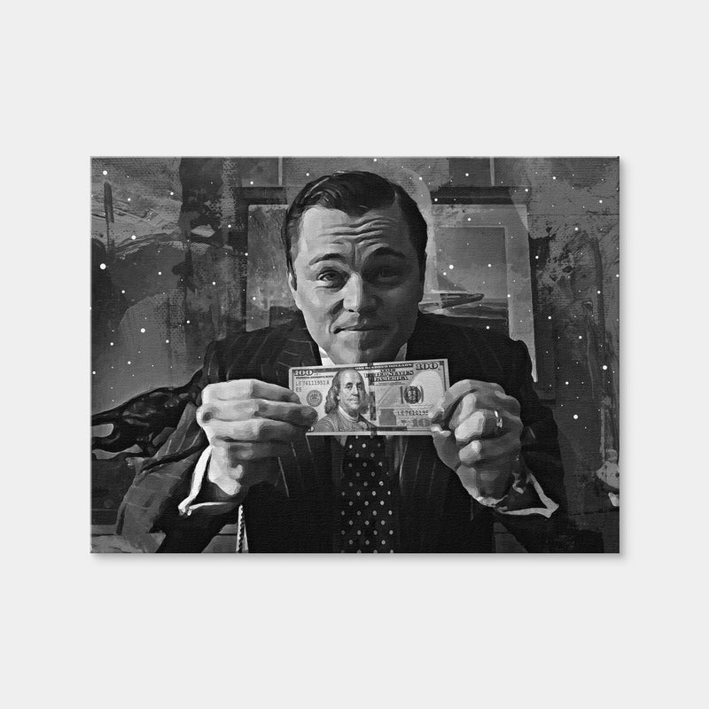 AUTO-MOCKUP WHITE | The Wolf of Wall Street Grayscale | 1 Piece | Gallery Wrap | group=4x3