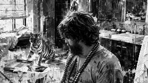 There's a Tiger in the Bathroom – The Hangover Grayscale Wall Art