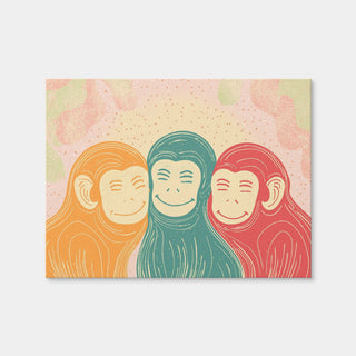AUTO-MOCKUP WHITE | Three Monkeys Art Print | 1 Piece | Gallery Wrap | group=4x3