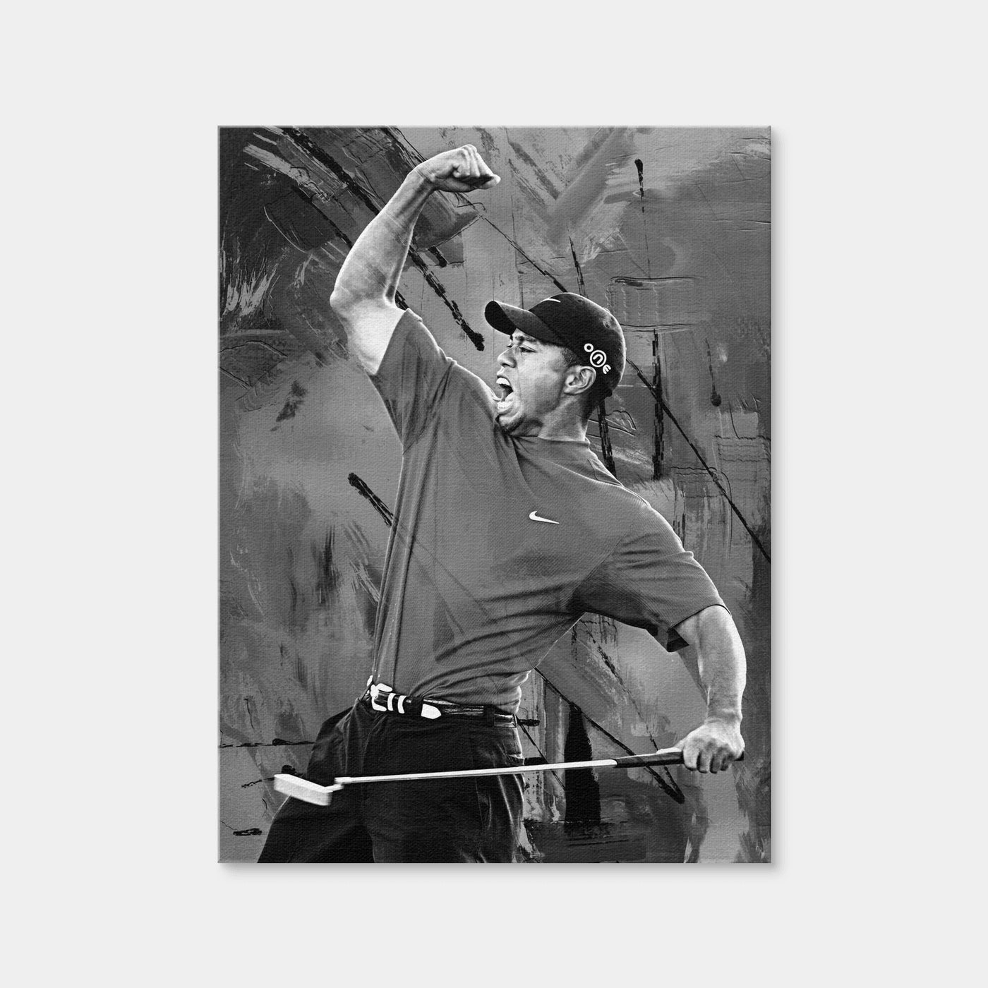 AUTO-MOCKUP WHITE | Tiger Masters Win Grayscale | 1 Piece | Gallery Wrap | group=3x4