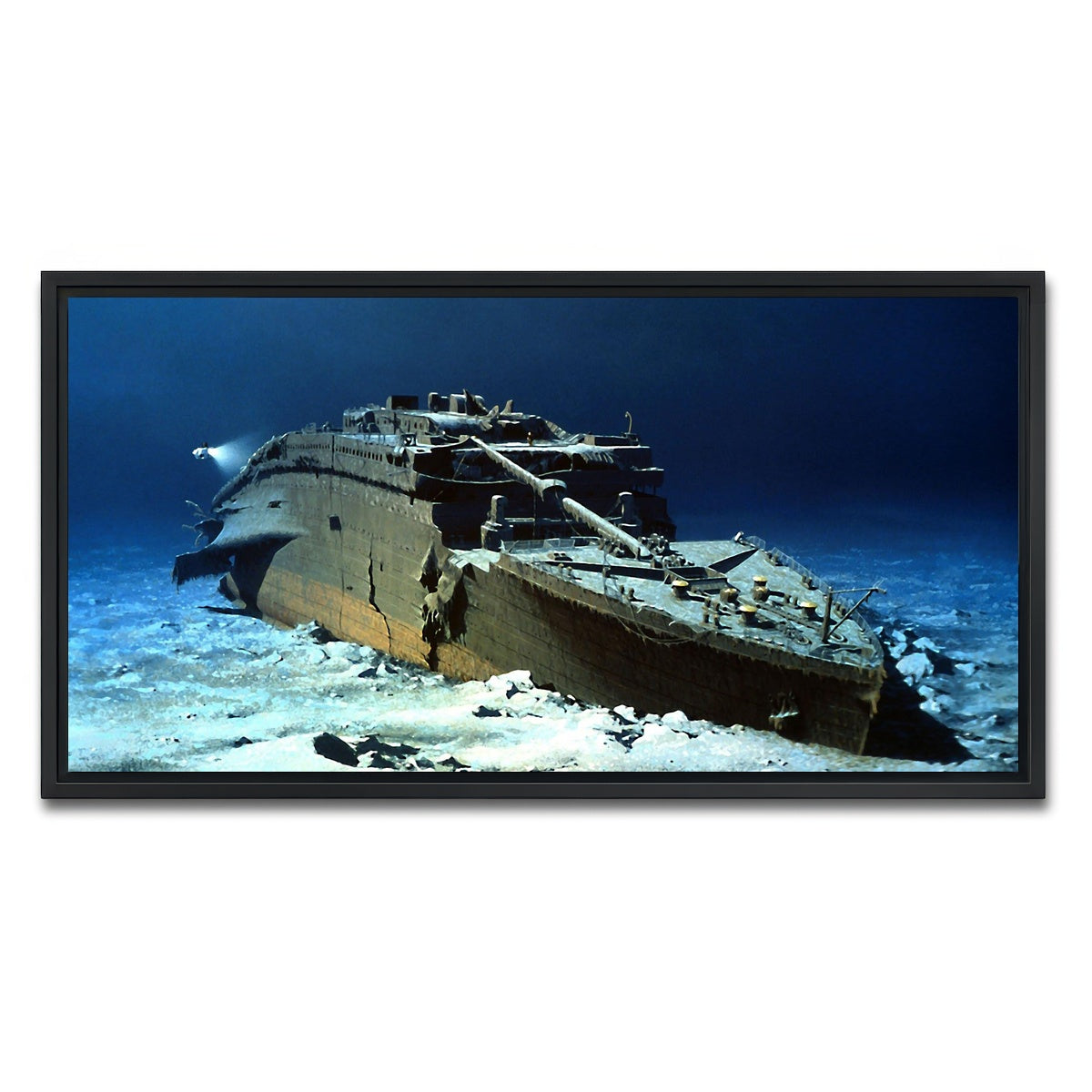 AUTO-MOCKUP WHITE | Titanic wreck | 1 Piece | Black Framed Canvas | group=2x1