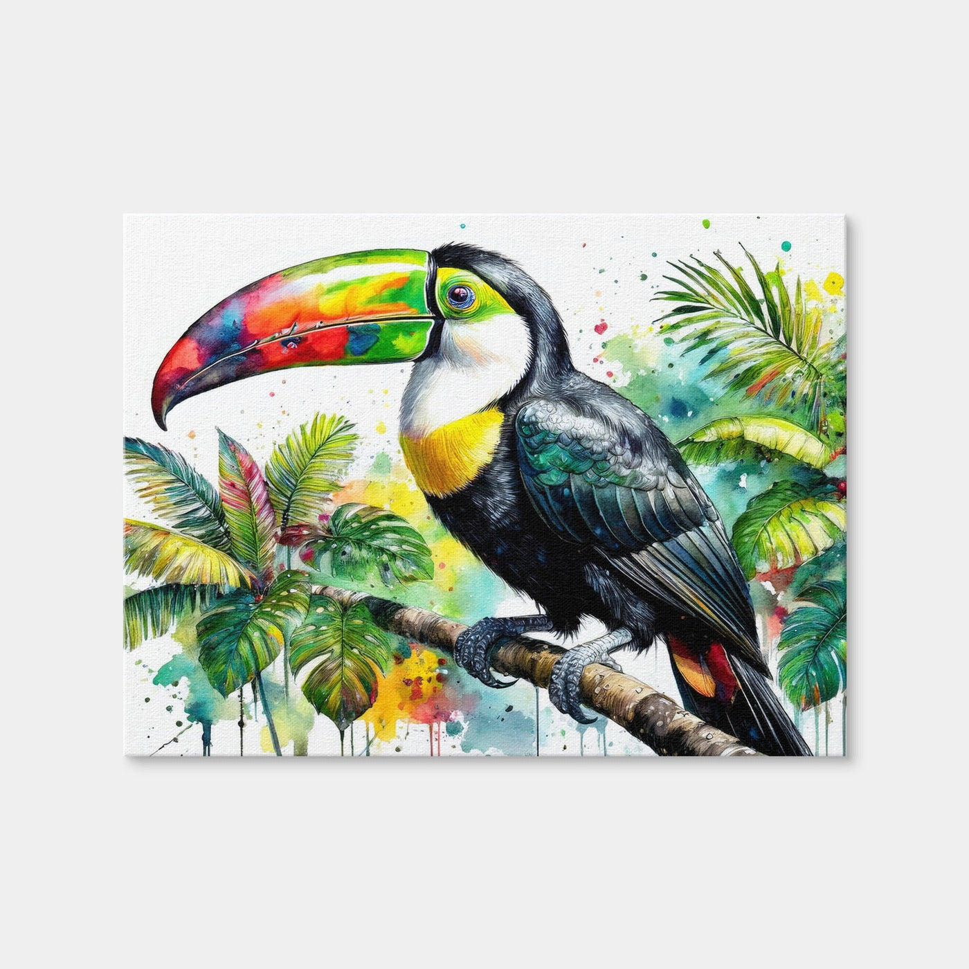 AUTO-MOCKUP WHITE | Toucan Watercolor V1 | 1 Piece | Gallery Wrap | group=4x3