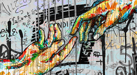 Touch Hand design Wall Art