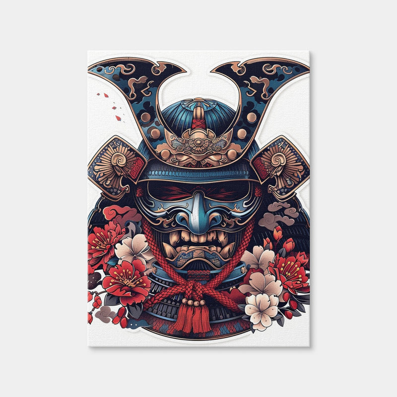 AUTO-MOCKUP WHITE | Traditional Japanese Samurai Mask | 1 Piece | Gallery Wrap Canvas | group=3x4