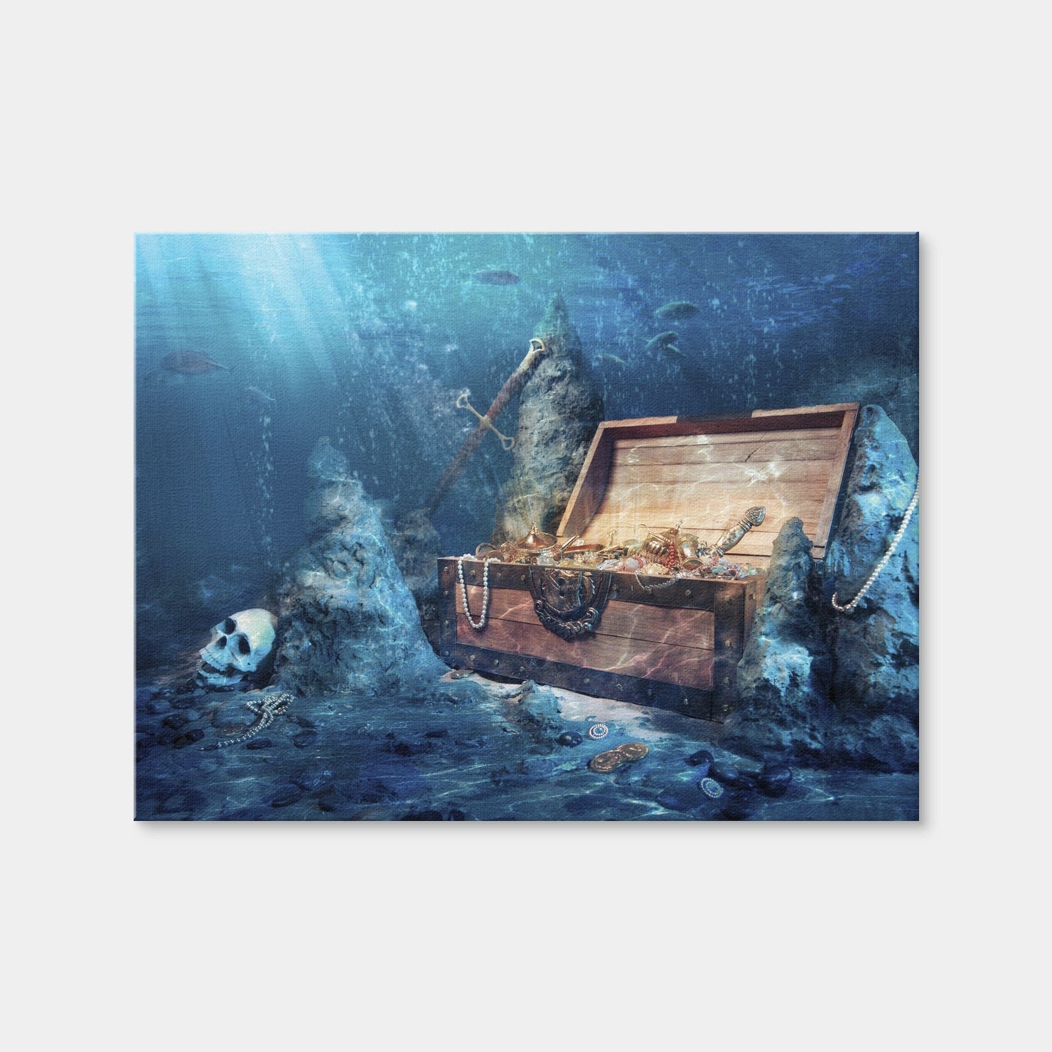 AUTO-MOCKUP WHITE | Treasure Chest Underwater | 1 Piece | Gallery Wrap | group=4x3