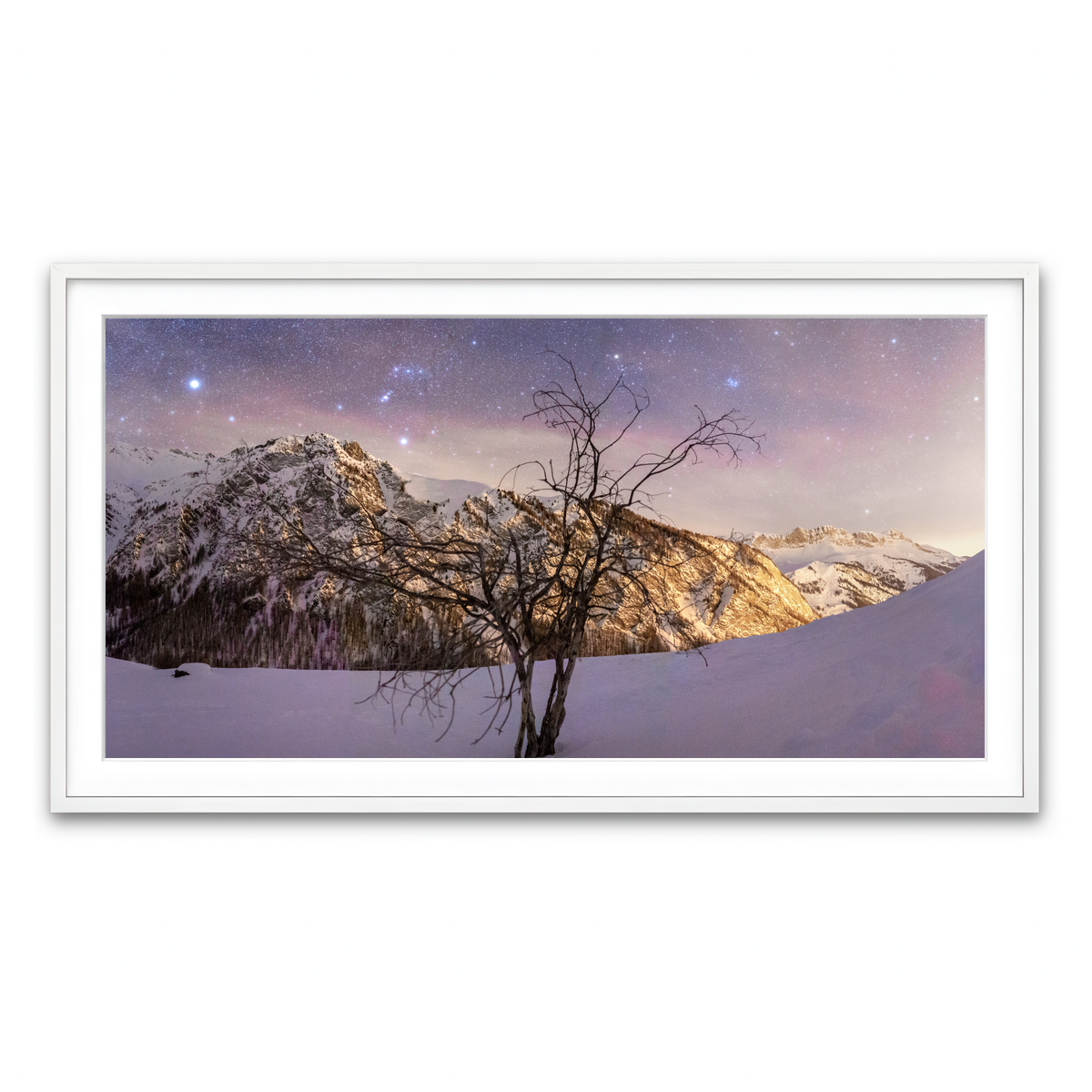 Framed Print 2x1 White