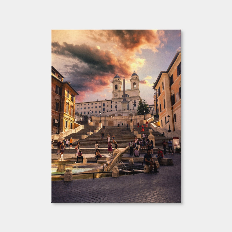 AUTO-MOCKUP WHITE | Trinita dei Monti and Piazza di Spagna | 1 Piece | Gallery Wrap Canvas | group=3x4