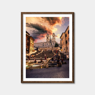 AUTO-MOCKUP WHITE | Trinita dei Monti and Piazza di Spagna | 1 Piece | Walnut Framed Print | group=3x4