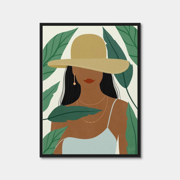 Tropical Girl Wall Art — Framed Canvas Format preview