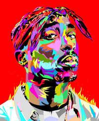 Tupac Red Wall Art