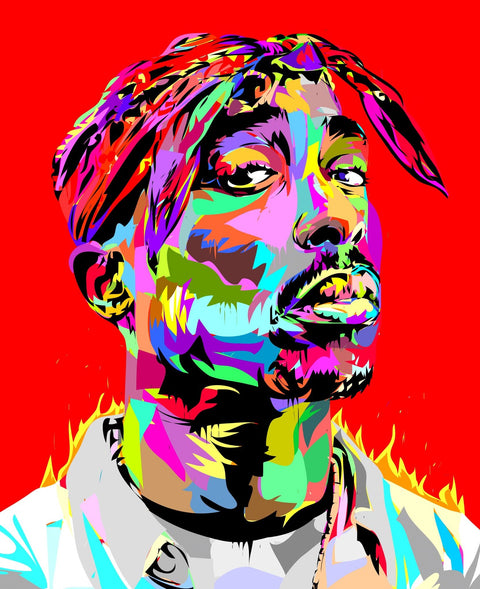 Tupac Red Wall Art