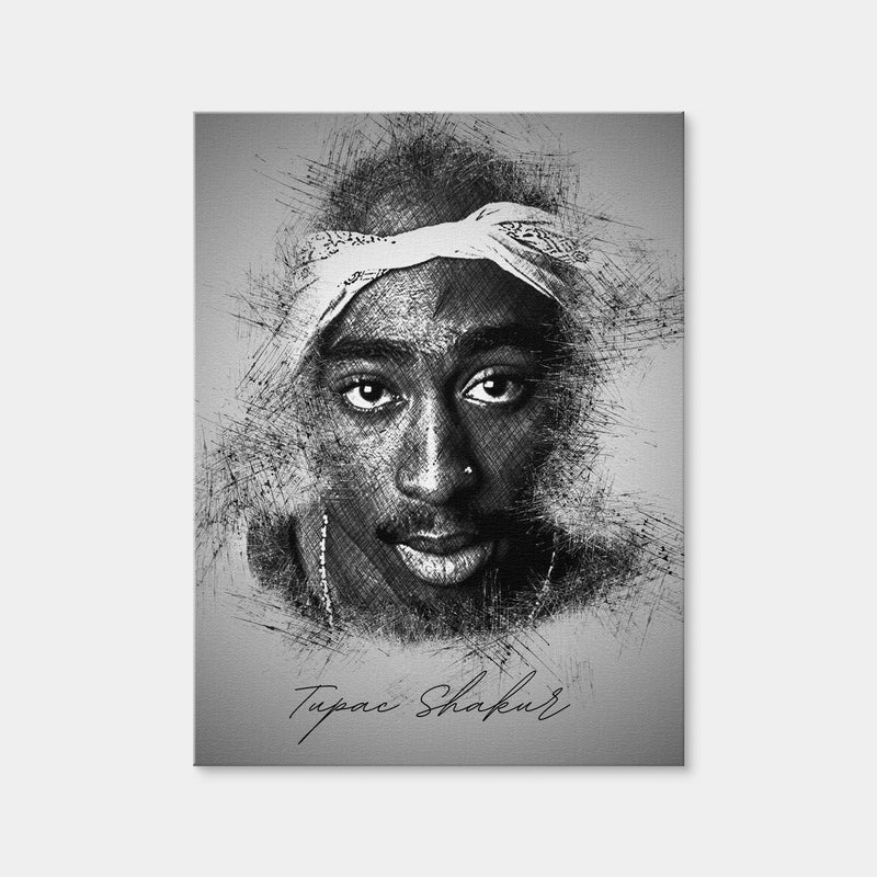 AUTO-MOCKUP WHITE | Tupac Shakur Sketch | 1 Piece | Gallery Wrap | group=3x4