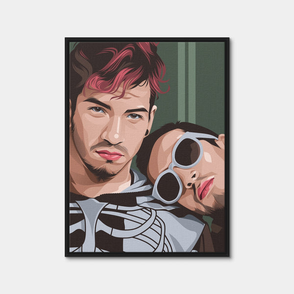 Twenty One Pilots Green Wall Art — Framed Canvas Format preview