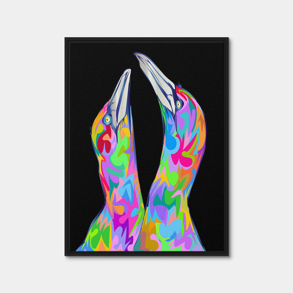 Twin Birds Wall Art — Framed Canvas Format preview