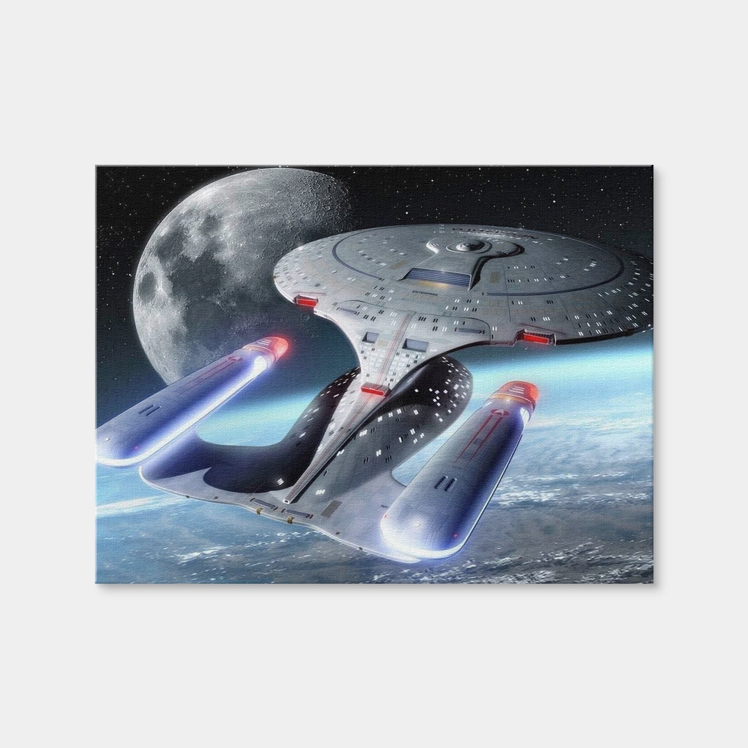AUTO-MOCKUP WHITE | USS Enterprise-D | 1 Piece | Gallery Wrap | group=4x3