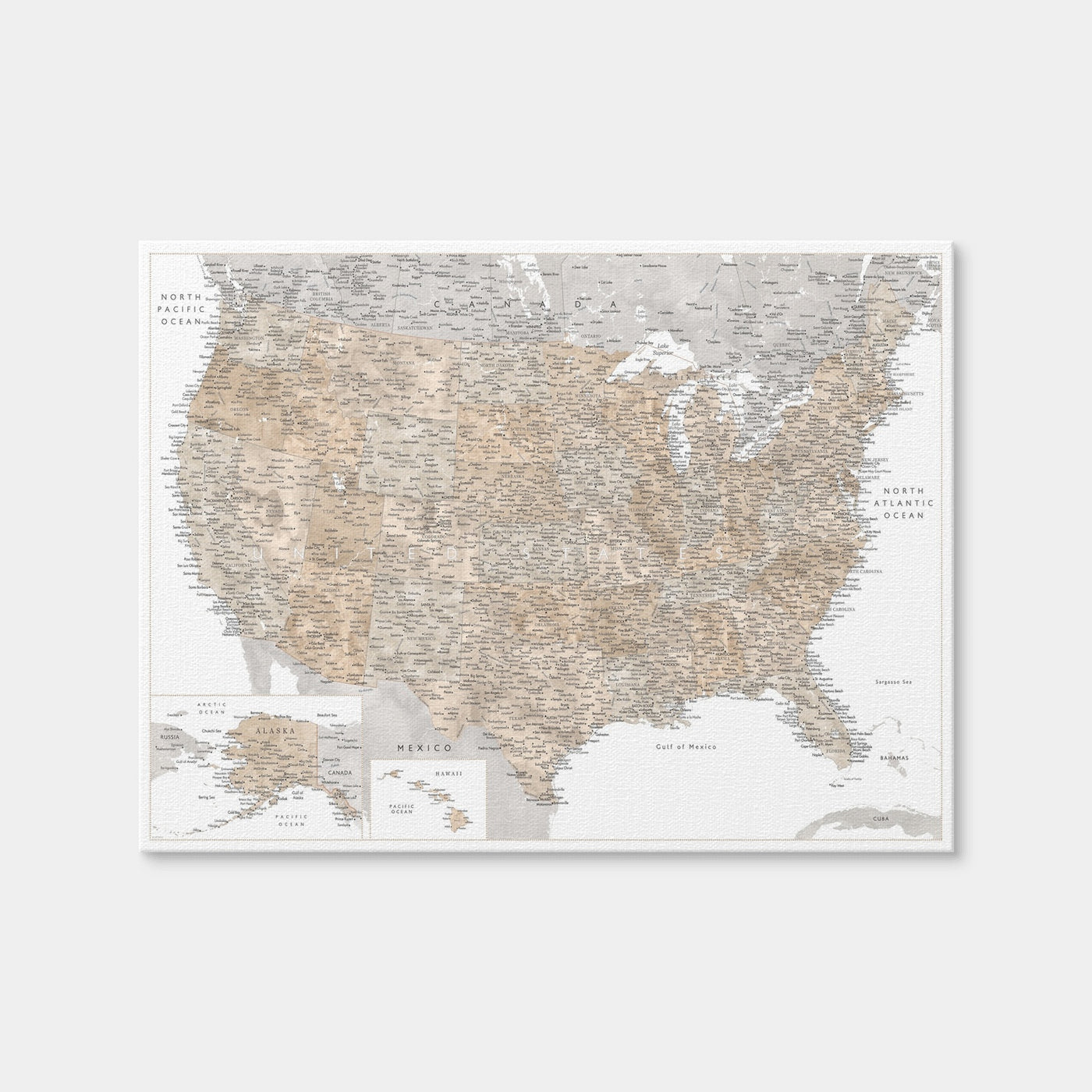 AUTO-MOCKUP WHITE | US Map | 1 Piece | Gallery Wrap | group=4x3